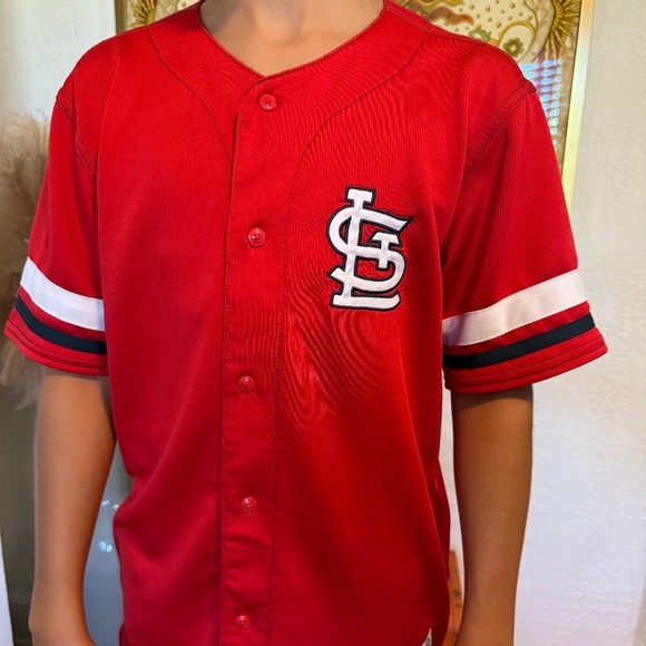 Vintage, Genuine Merchandise, St Louis Cardinals red baseball Jersey, size 10/12 - Picture 1 of 3